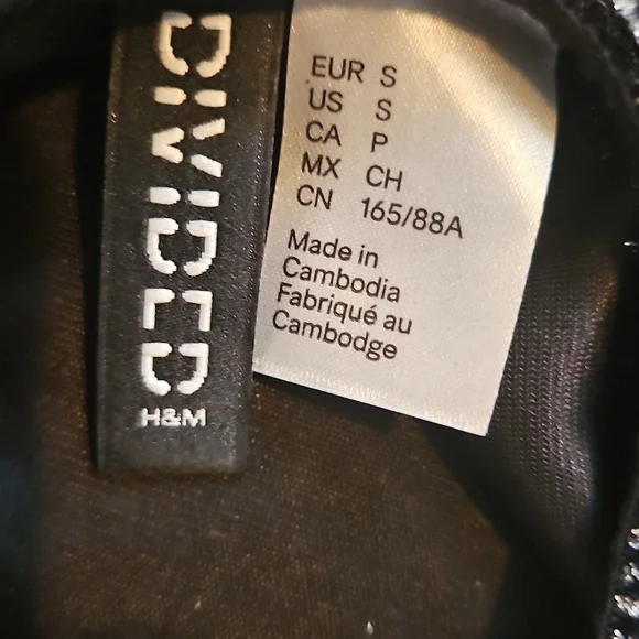 H&M Dived Black and White Glitter Strappy Bodycon Dress - Picture 2 of 5